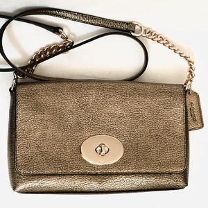 COACH Crosstown Metallic Leather Crossbody Bag